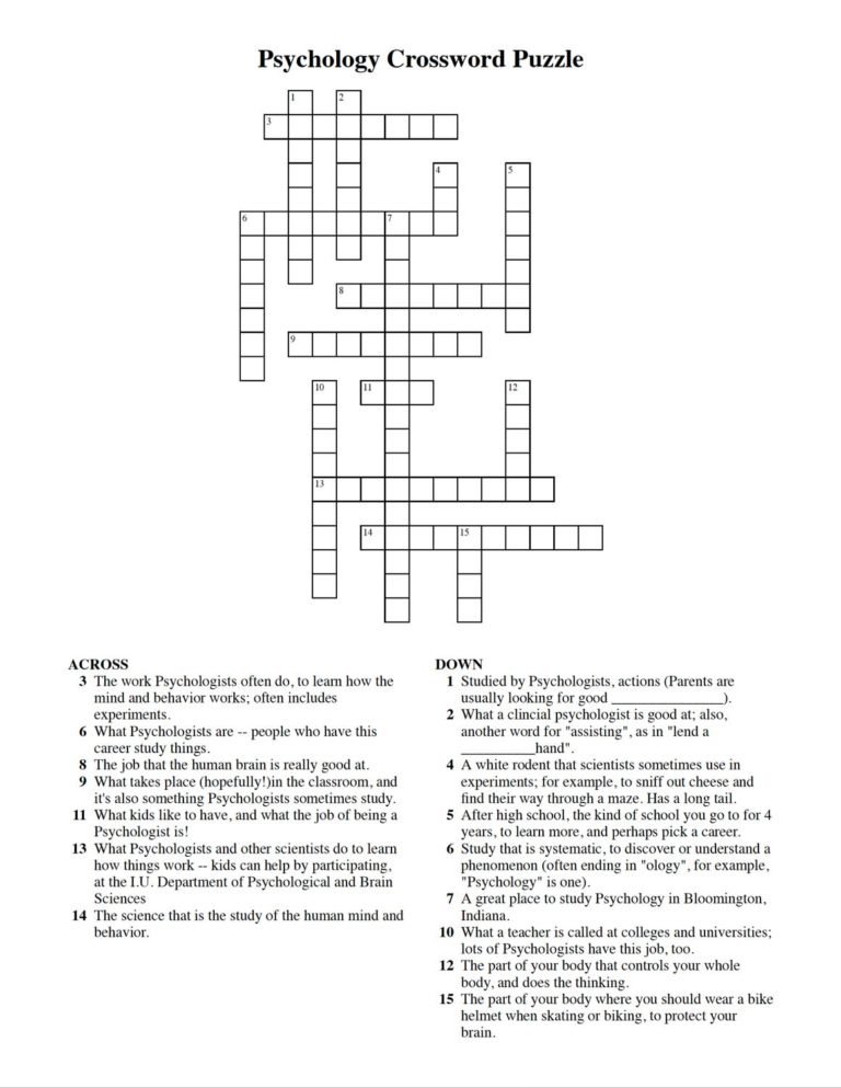 Psychology and Brain Sciences Puzzles + Coloring Pages – Science Fest